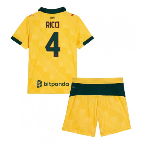 AC Milan Samuele Ricci #4 Replika Tredje Tröja Barn 2025-26 Kortärmad (+ Korta byxor)
